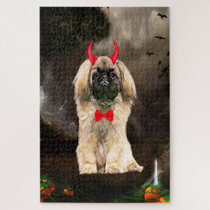 Pekingese Dog in Halloween Costume Jigsaw Puzzle