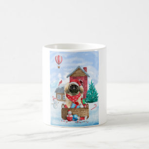 Pekingese Dog In snow Christmas Dog House Coffee Mug