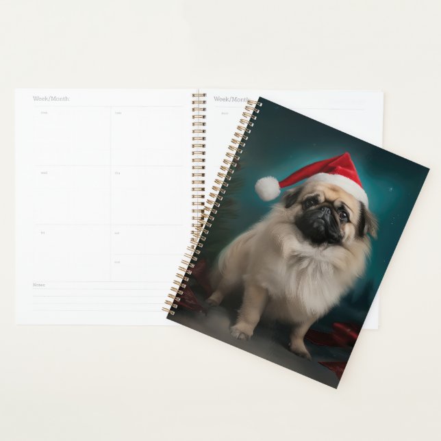 Pekingese Dog in Snow Christmas Planner (Display)