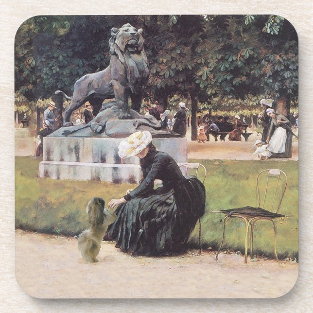 Pekingese Dog in the Park Coaster (Front)