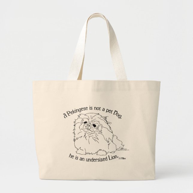 Pekingese Dog Large Tote Bag (Front)