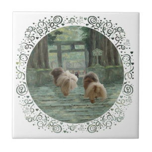 Pekingese Dog Oriental Gate Tile