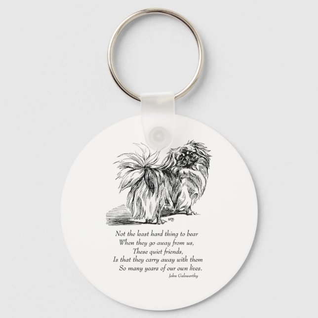 Pekingese Dog Rainbow Bridge Key Ring (Front)