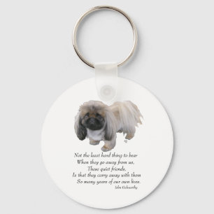 Pekingese Dog Rainbow Bridge Key Ring