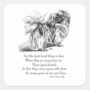 Pekingese Dog Rainbow Bridge Square Sticker