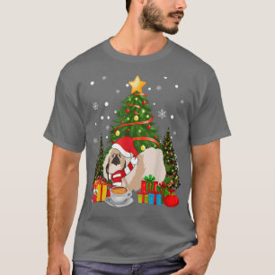 Pekingese Dog Santa Hat Christmas Coffee 2021 Dog T-Shirt