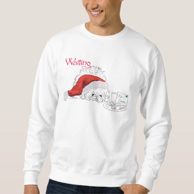 Pekingese Dog Snacks for Santa Sweatshirt (Front)