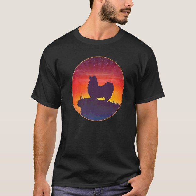 Pekingese Dog Sunset T-Shirt (Front)