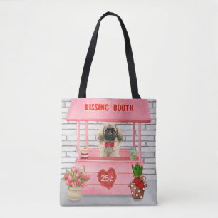 pekingese Dog Valentine's Day Kissing Booth Tote Bag