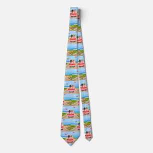 Pekingese Dog Valentine's Day Truck Hearts Tie