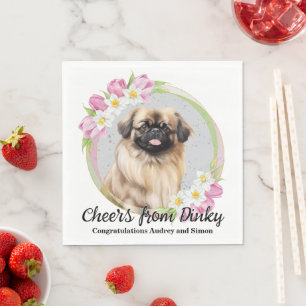 Pekingese Dog Wedding Napkins With Photo