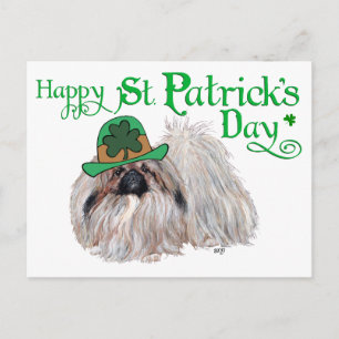 Pekingese Dogs Celebrate St. Patrick's Day Postcard