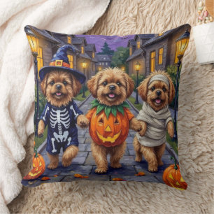Pekingese Dogs Trick-or-Treating Halloween Costume Cushion