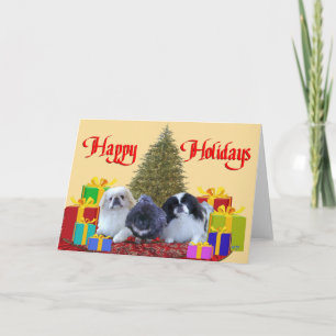 Pekingese Family  Christmas Holiday Card