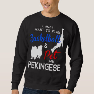 Pekingese Funny Basketball Dog Owner  Xmas Sweatshirt