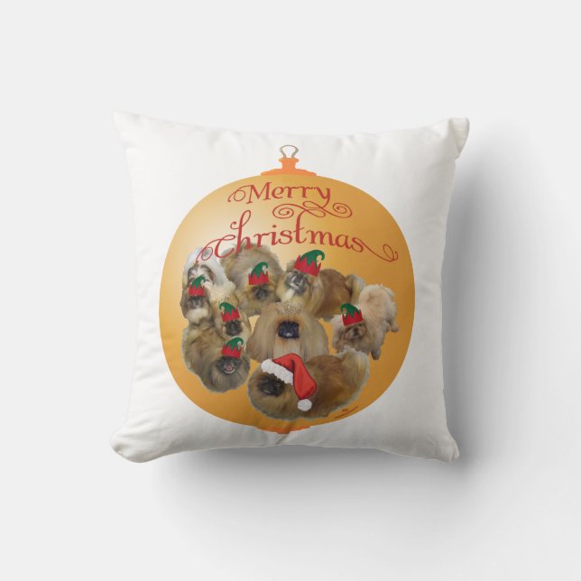 Pekingese Group Ornament Cushion (Front)