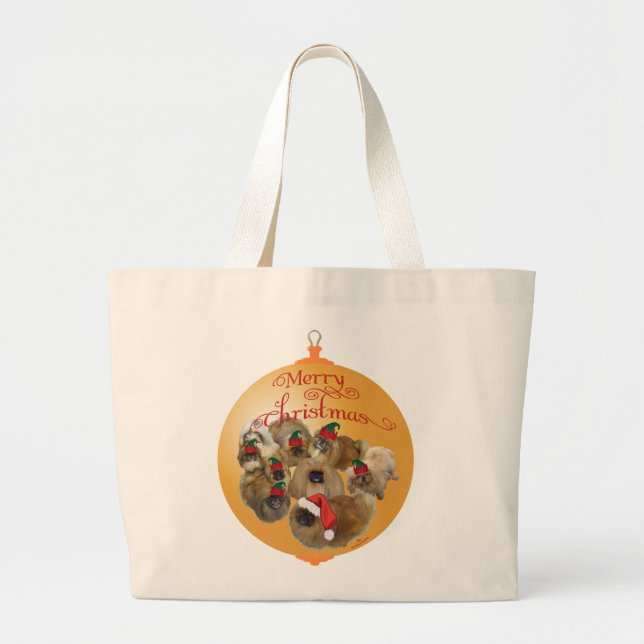 Pekingese Group Ornament Large Tote Bag (Front)