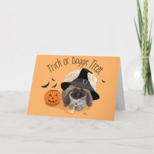 Pekingese Halloween Greeting Card