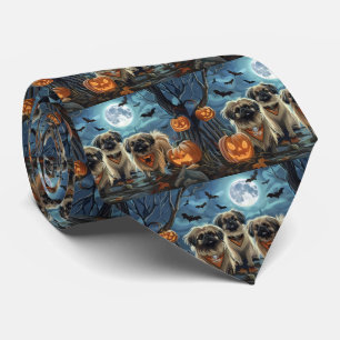 Pekingese Halloween Spooky Tie