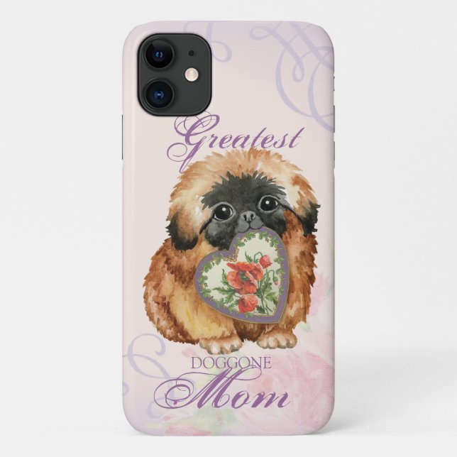 Pekingese Heart Mum Case-Mate iPhone Case (Back)