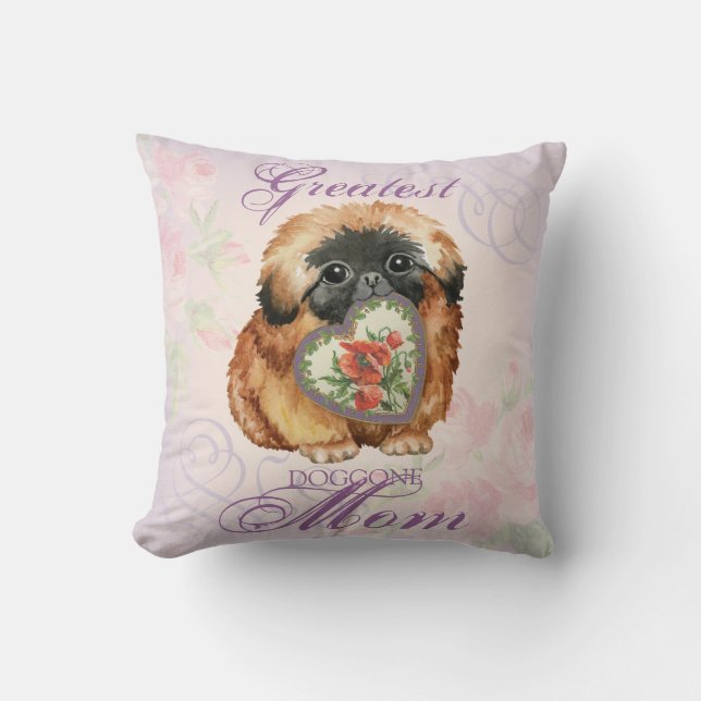 Pekingese Heart Mum Cushion (Front)
