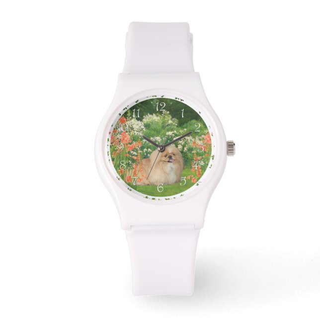 Pekingese in a Garden Watch (Front)
