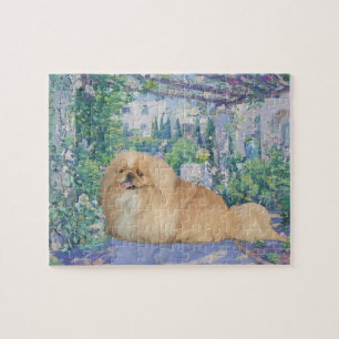 Pekingese in Lavender Jigsaw Puzzle