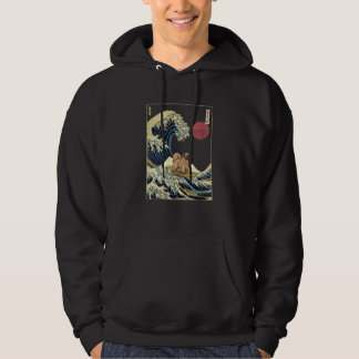 Pekingese Japanese Kanagawa Wave Surf Dog Hoodie