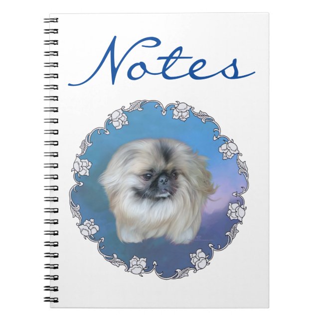 Pekingese Lily on Blue Notebook (Front)