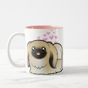 Pekingese Love (show cut) Two-Tone Coffee Mug
