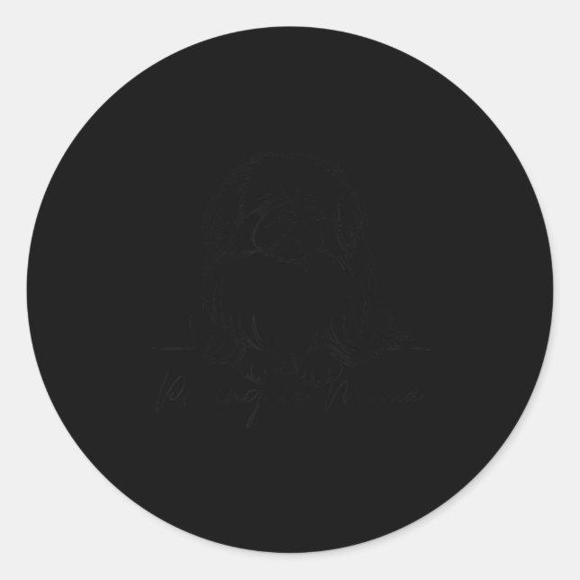 Pekingese Mama Pekingese Mum Cute Line Art Dog Art Classic Round Sticker (Front)