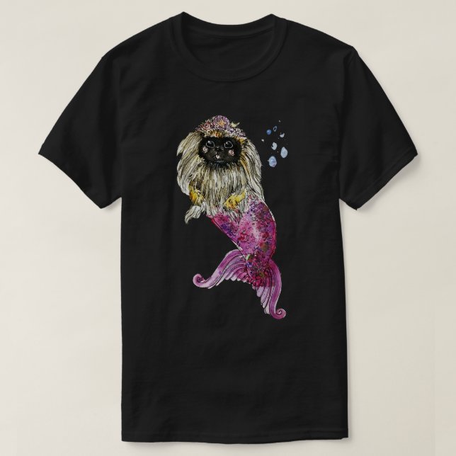 Pekingese Mermaid T-Shirt (Design Front)