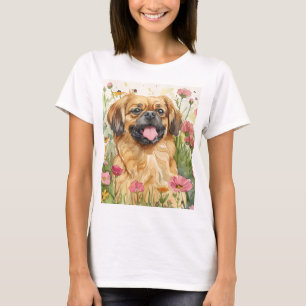 Pekingese Mum Tee – Watercolor