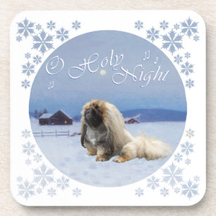 Pekingese O Holy Night Coaster