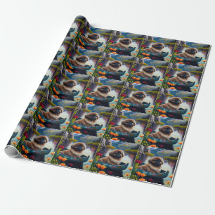 Pekingese on a Paddle: A Scenic Adventure Wrapping Paper