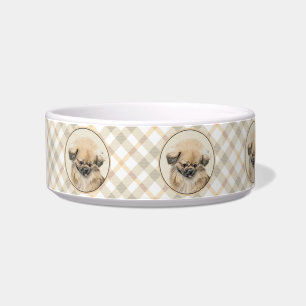 Pekingese Painting - Cute Original Dog Art Bowl