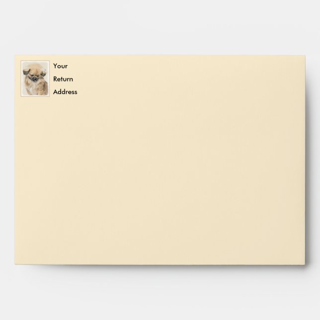 Pekingese Painting - Cute Original Dog Art Envelope (Front)