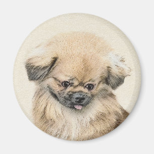 Pekingese Painting - Cute Original Dog Art Magnet