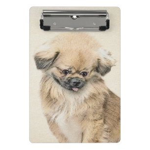 Pekingese Painting - Cute Original Dog Art Mini Clipboard