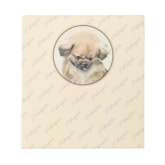 Pekingese Painting - Cute Original Dog Art Notepad