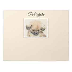 Pekingese Painting - Cute Original Dog Art Notepad