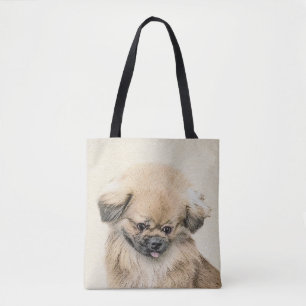 Pekingese Painting - Cute Original Dog Art Tote Bag