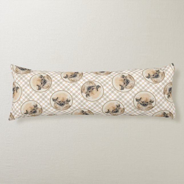Pekingese Painting Fawn Cute Original Pet Dog Art Body Cushion (Front)