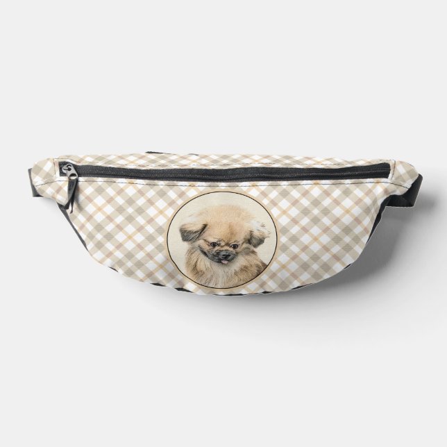 Pekingese Painting Fawn Cute Original Pet Dog Art Bum Bags (Lay Down)