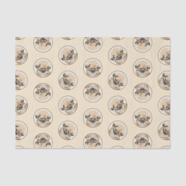 Pekingese Painting Fawn Cute Original Pet Dog Art Tissue Paper (Front)
