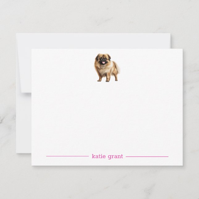 Pekingese Personalised Note Cards (Front)