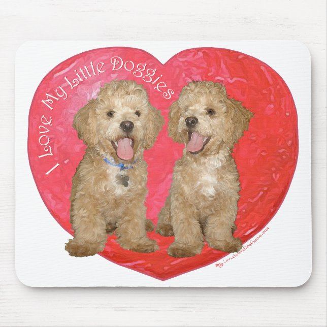Pekingese / Poodle Mix Valentine's Day Mouse Mat (Front)