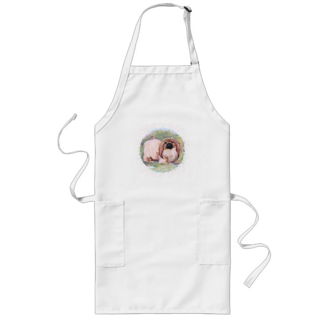 Pekingese Pretty in Pink Long Apron (Front)