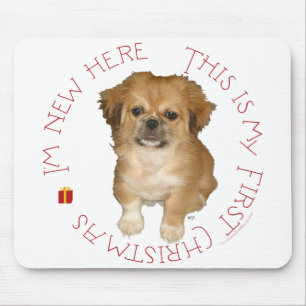 Pekingese Pup First Christmas Mouse Mat