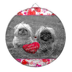 Pekingese Puppies wishing Happy Valentine's Day Dartboard